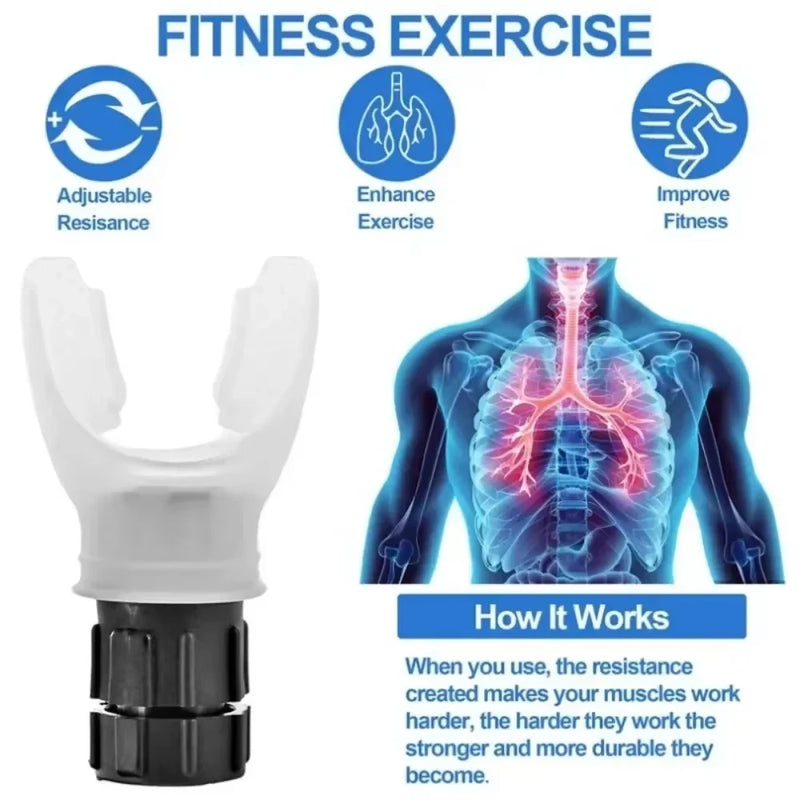 Respiração Dispositivo Exercício para Pulmões, portátil Respiração Fitness Exerciser, Endurance Workout Device, resistência ajustável